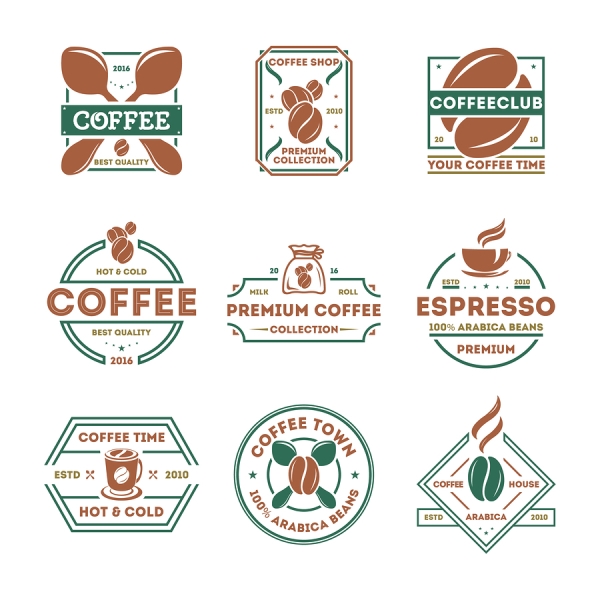 Different types of coffee's logo