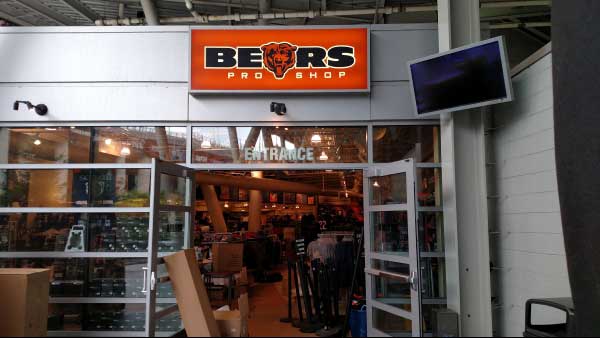New Signs at the Chicago Bears Pro Shop